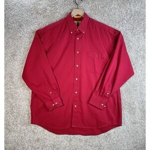 Vintage Duck head Shirt Mens L Red Wrinkle Resistant‎ long sleeve button down